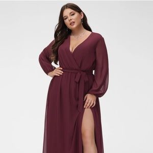JJ’s House - 20W Women’s Evening Dress - burgundy